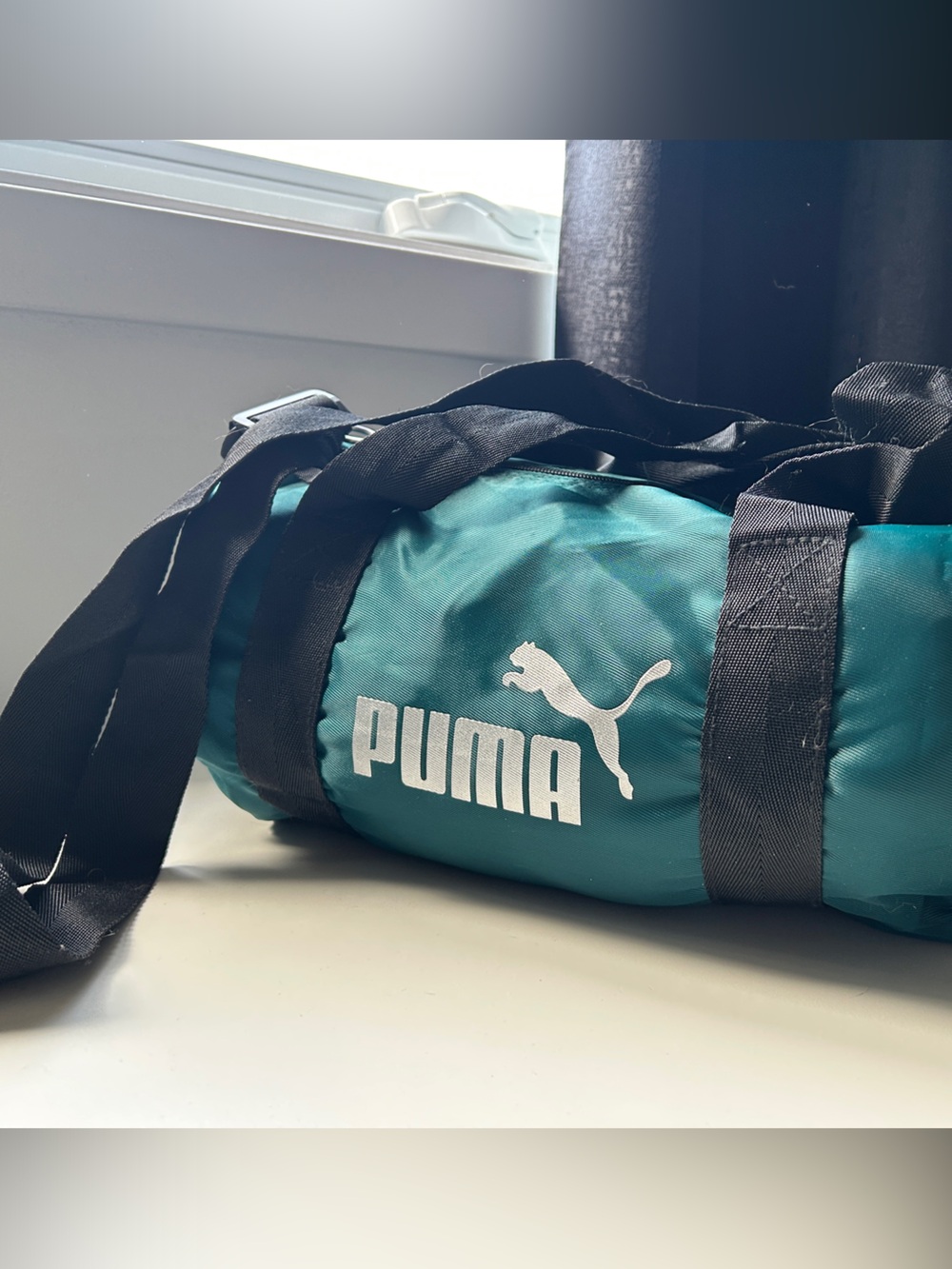 Puma Teal and Black Mini Duffel Sling Bag